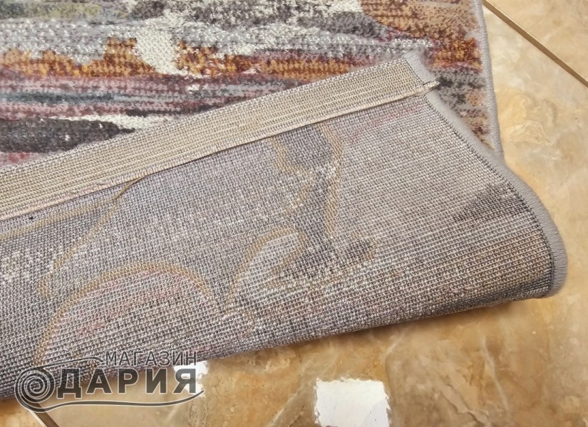 Тъкан килим ARGENTUM сиво-розови линии крем